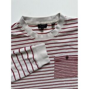Ted Baker London Womens Striped Long Sleeve Pocket Tee Cream Burgundy Size 6